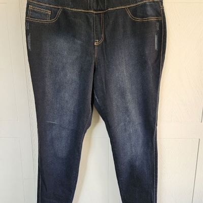 Fashion to Figure Dark Wash Jeggings Plus Sz FTF 2 EUC